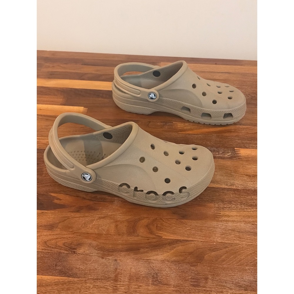 Crocs Baya Clog Khaki Tan Mens 7 Womens 9 Slip On Shoes M7 W9